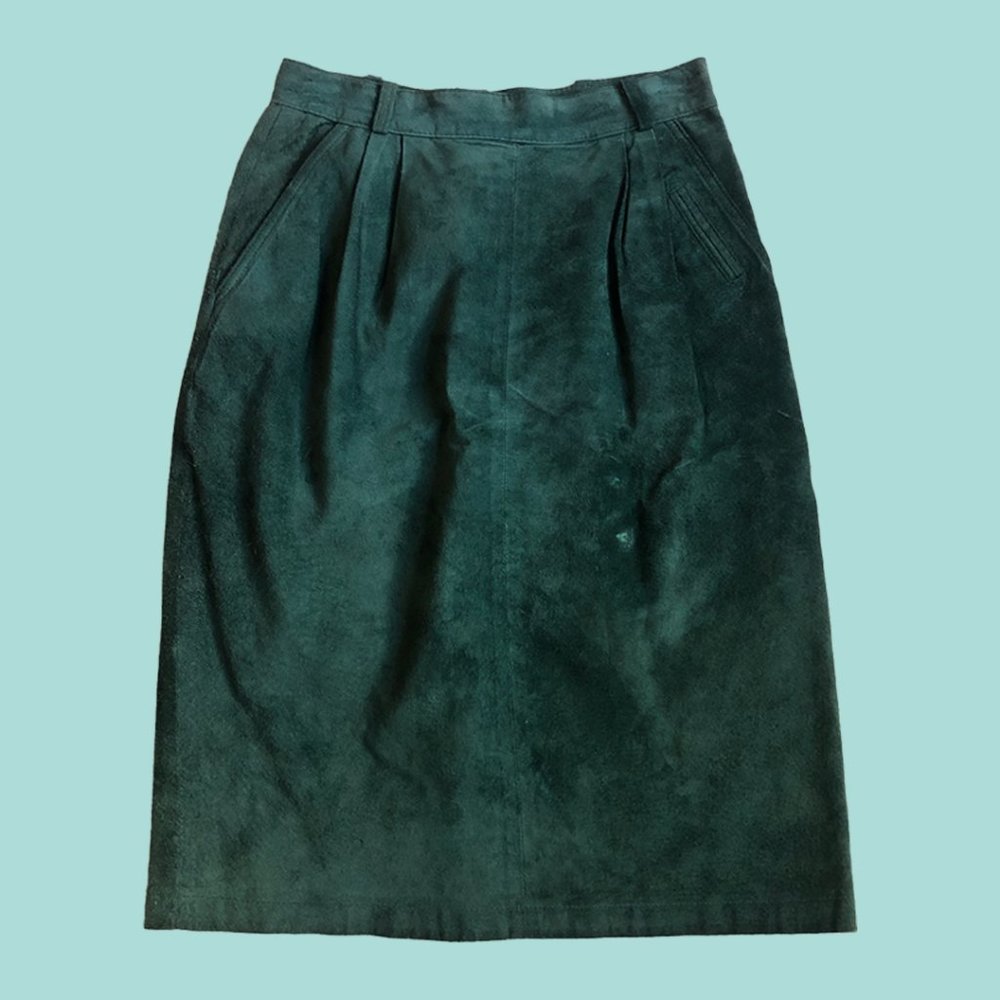 Vintage Green Suede Skirt